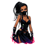 Muriel Rougeaud - Ninja Cyberpunk Anime Sticker