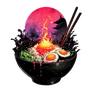 Flaming Egg Bowl Fantasy Japanese Food Art