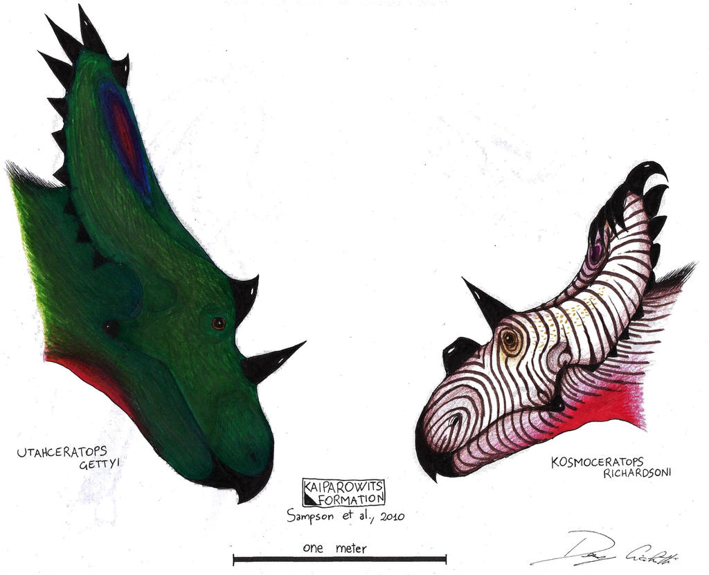 Utahceratops and Kosmoceratops by Dennonyx