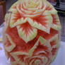 watermelon rose carving 3