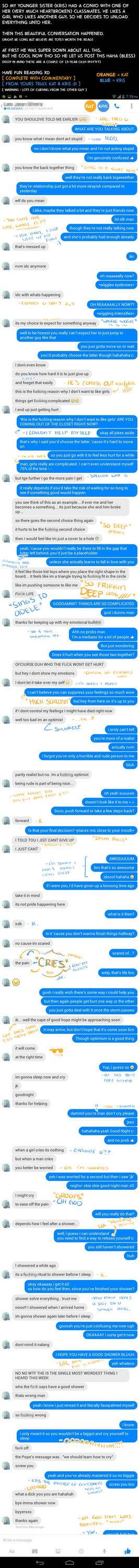 A convo with a (heartbroken) 13-yr old