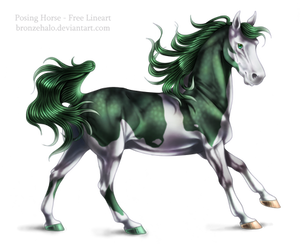 Free lineart: Posing horse