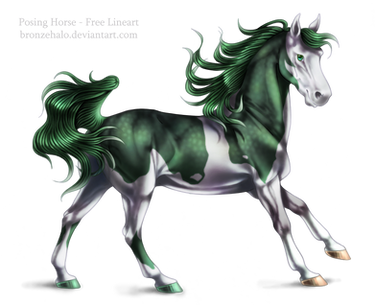 Free lineart: Posing horse