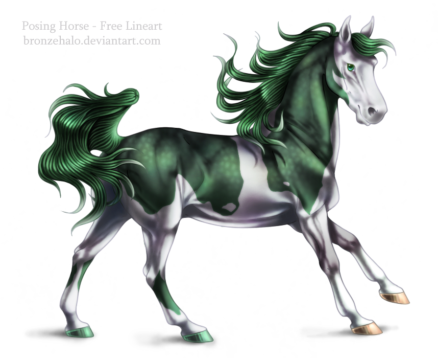 Free lineart: Posing horse