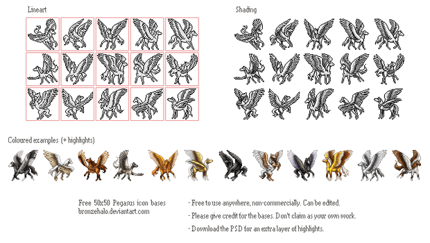 Free Pegasus icon bases