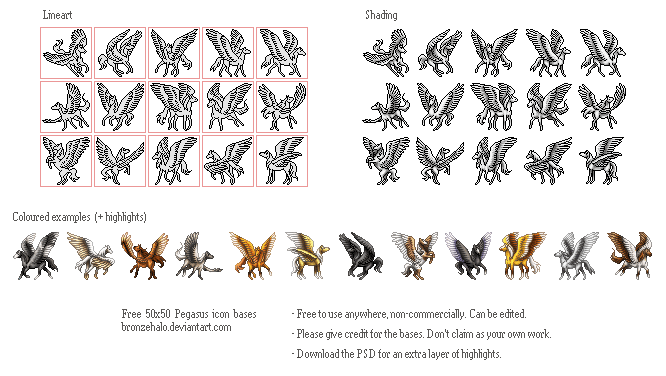 Free Pegasus icon bases