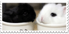stamp black white bunny by Hishousophy