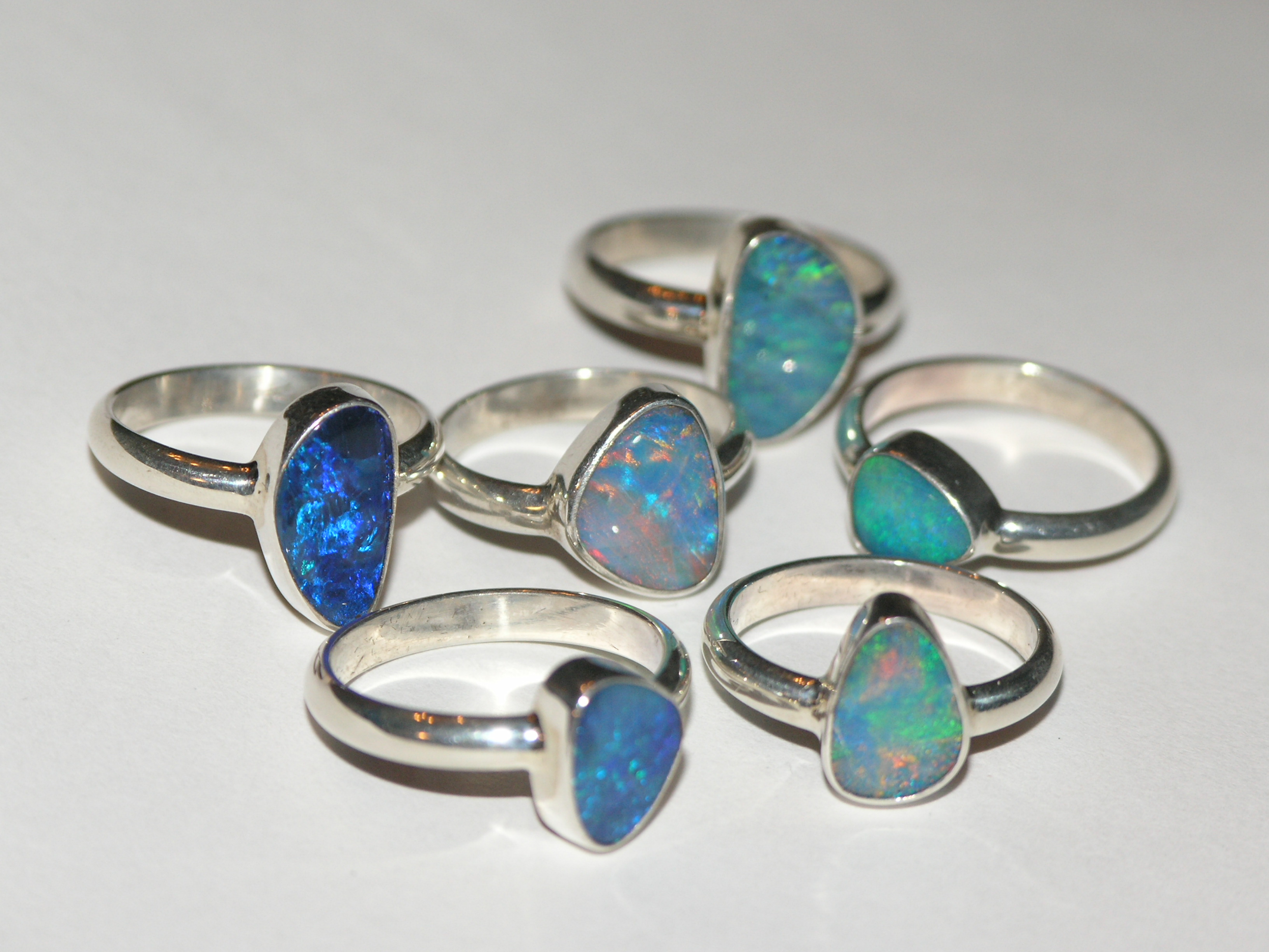 opal smooth shank rings