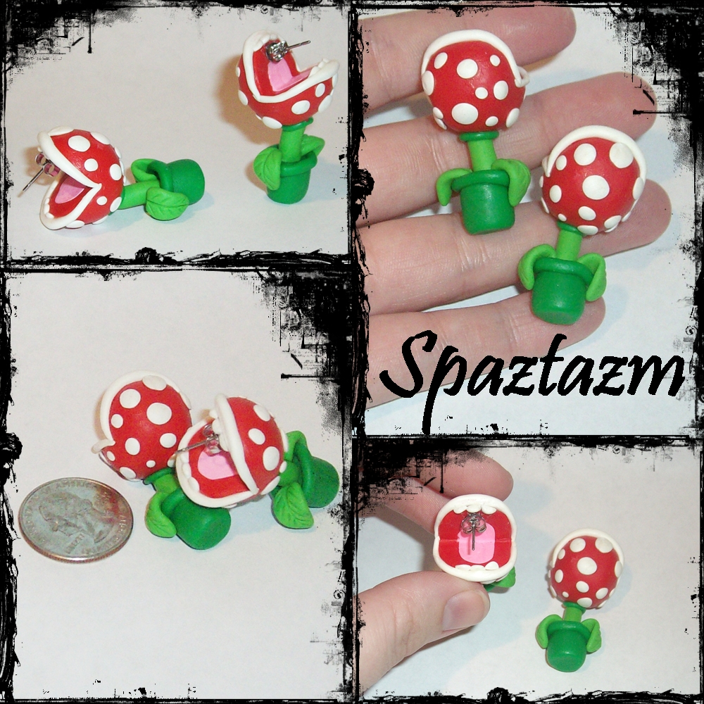 Bite Me Piranha Plant Earrings