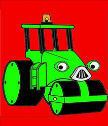 My Colouring Of Roley The Green Steam Road Roller