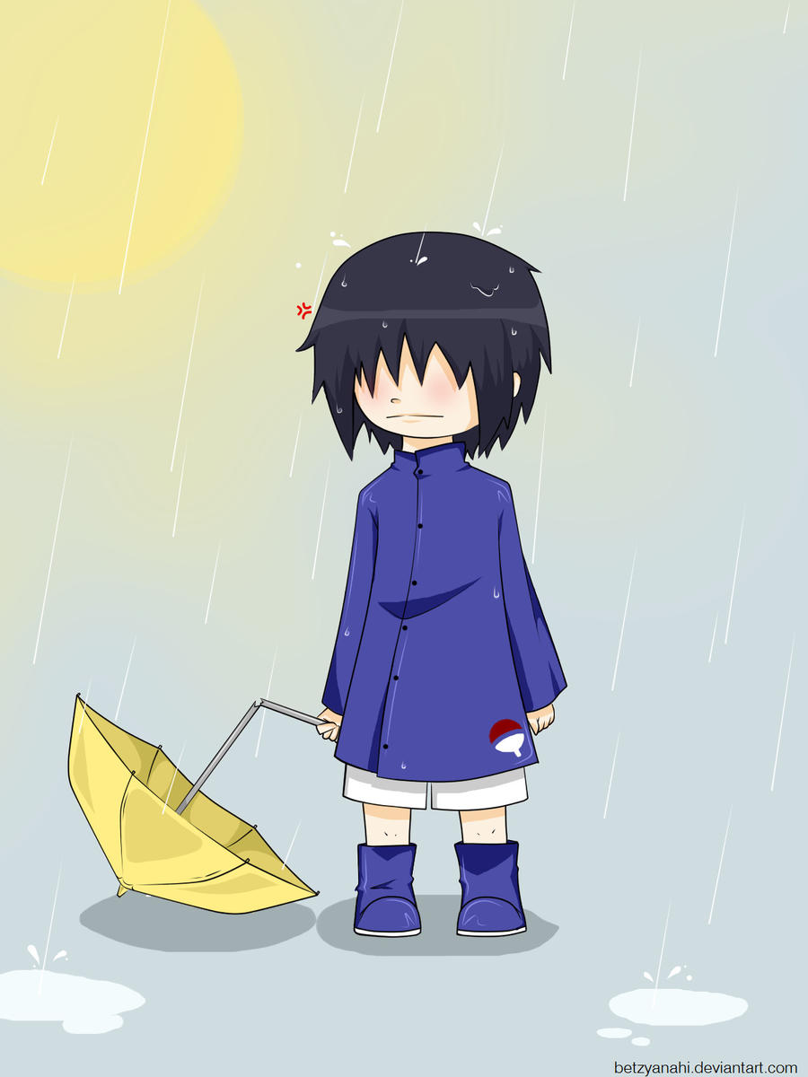 sasuke in the rain