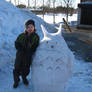 Totoro snow sculpture