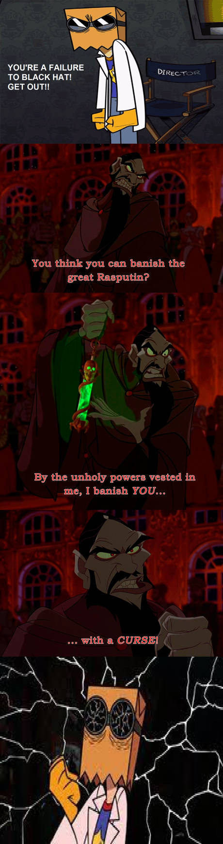 Flying Oversimplified Rasputin Rasputin banishes and curses Dr. Flug by StrawHatRyan on DeviantArt