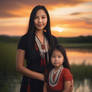 Native American Mom and Daughter AI