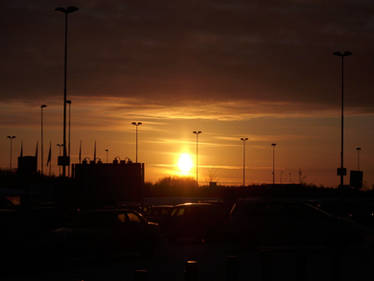 Sunset on Parking lot