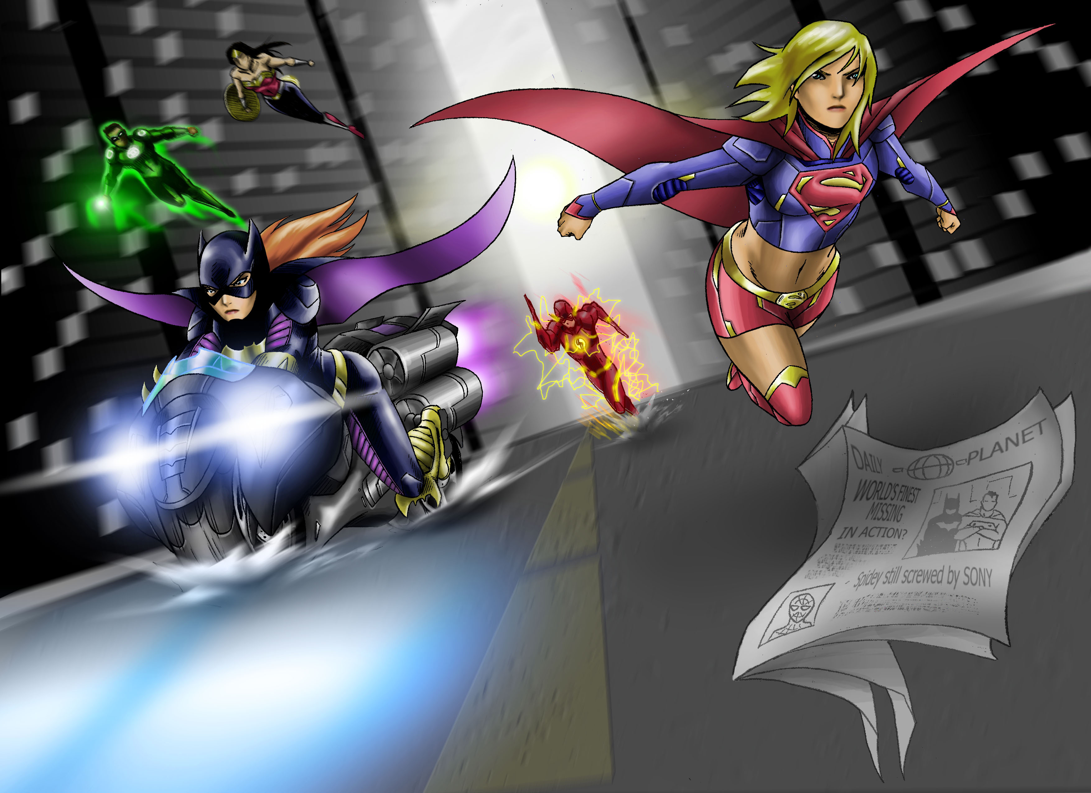 Supergirl and Batgirl, JLA to the rescue