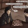 Harry and Snape playing chess 
