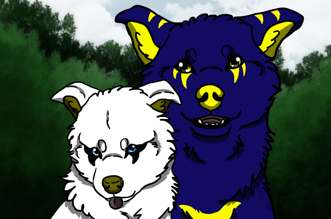 Patreon reward - Nikku and little Ru by AzureHowlShilach on DeviantArt