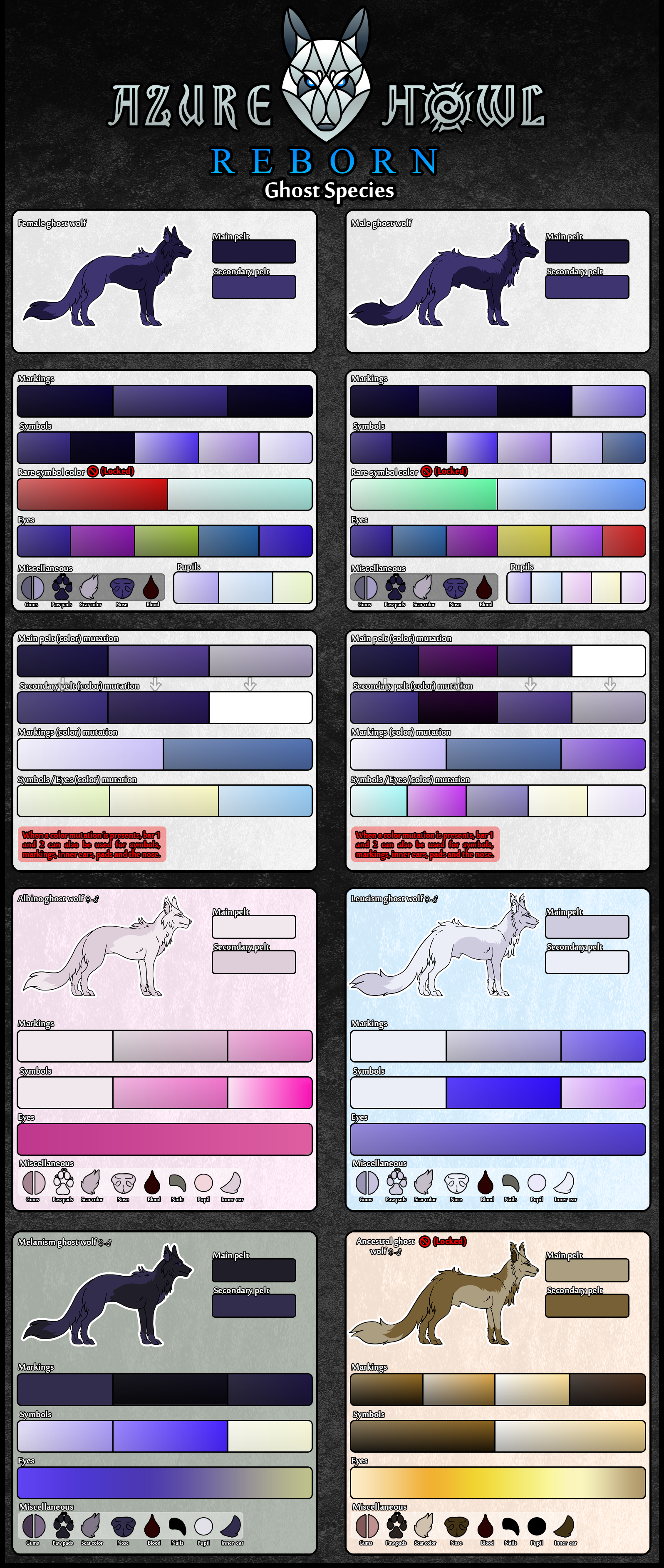 Ghost Skin Color Ghost species color chart by AzureHowlShilach on DeviantArt
