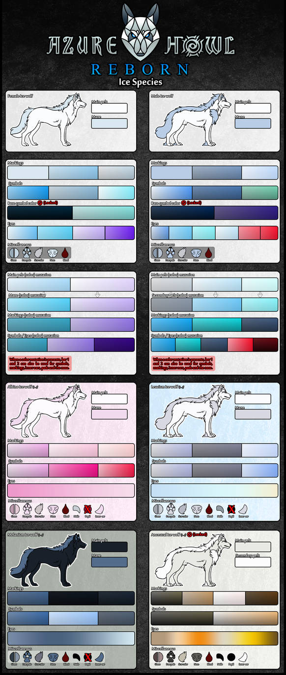 Ice Species Color Chart by AzureHowlShilach on DeviantArt