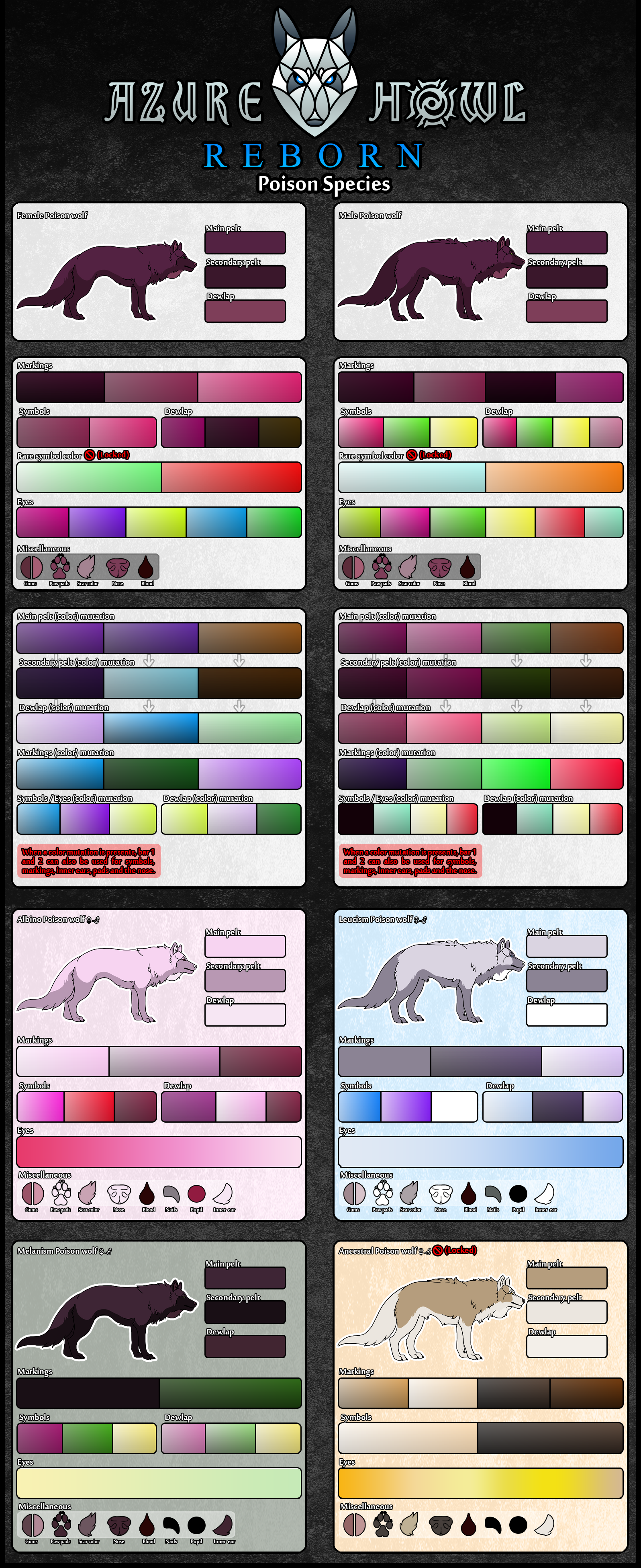 Psychic species color chart by AzureHowlShilach on DeviantArt