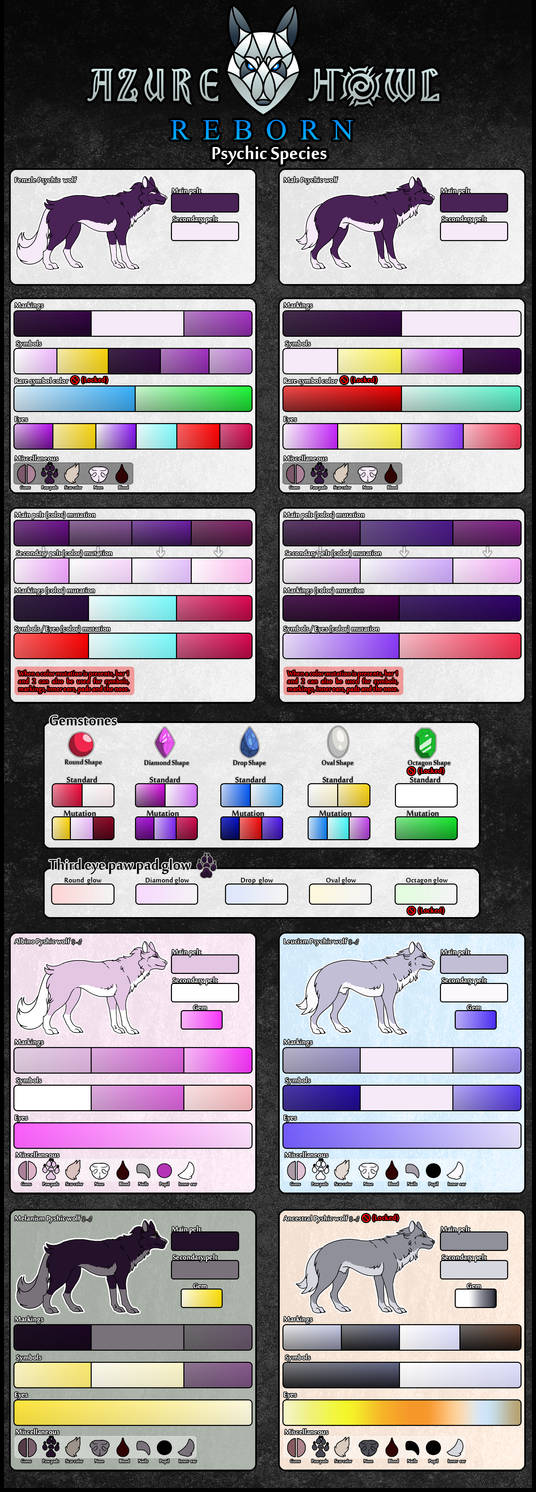 Psychic species color chart by AzureHowlShilach on DeviantArt