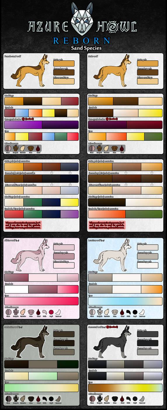 Sand Color Dog Sand species color chart by AzureHowlShilach on DeviantArt