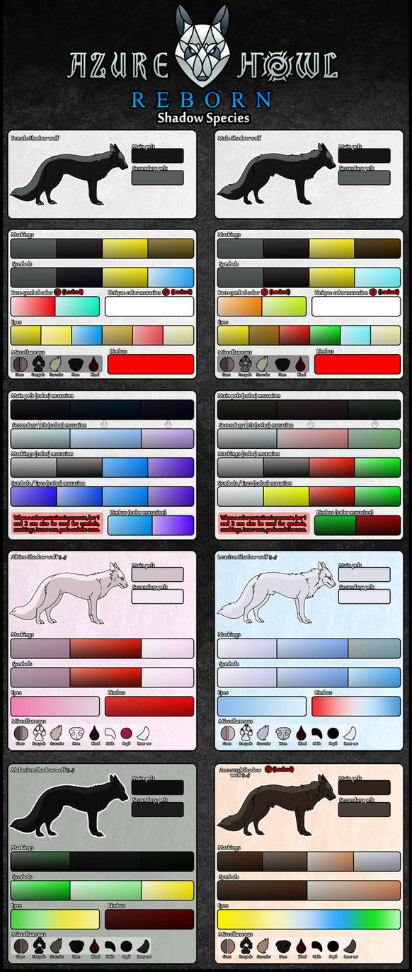 Psychic species color chart by AzureHowlShilach on DeviantArt