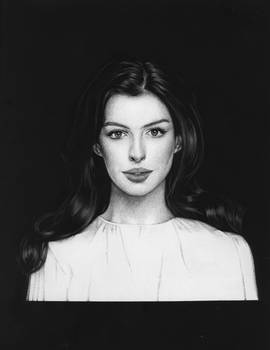 Anne Hathaway(Scratchboard)