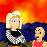 Android 18 and Krillin annoyed