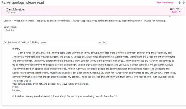 Email To Dan Schneider