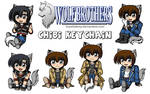 Wolf Brothers Chibies Laminated Keychain +SALE+ by krystlekmy