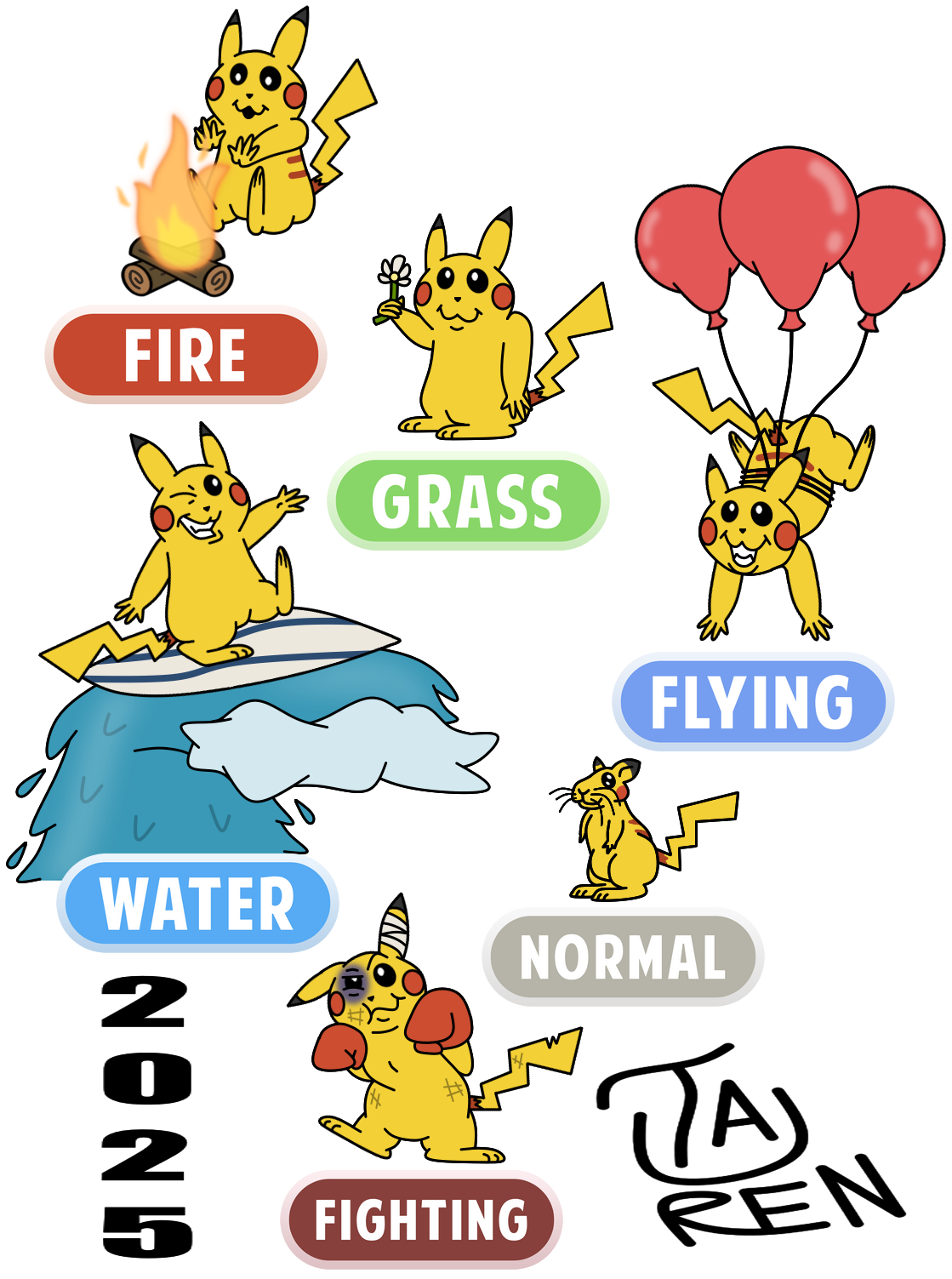 Pickachu Types Pikachu Types {Part 1} by TaurentheToonster28 on DeviantArt