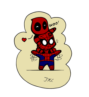 Spider-man and Deadpool illustration