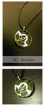 Green stone brass pendant by JKL-Designs