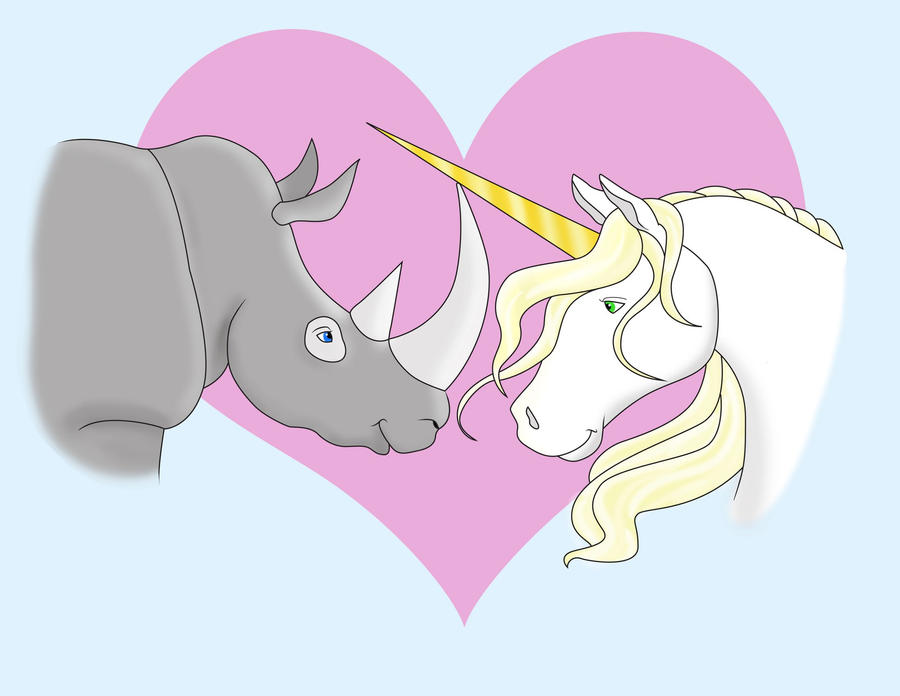 Rhino Loves Unicorn by megsmakesart on DeviantArt