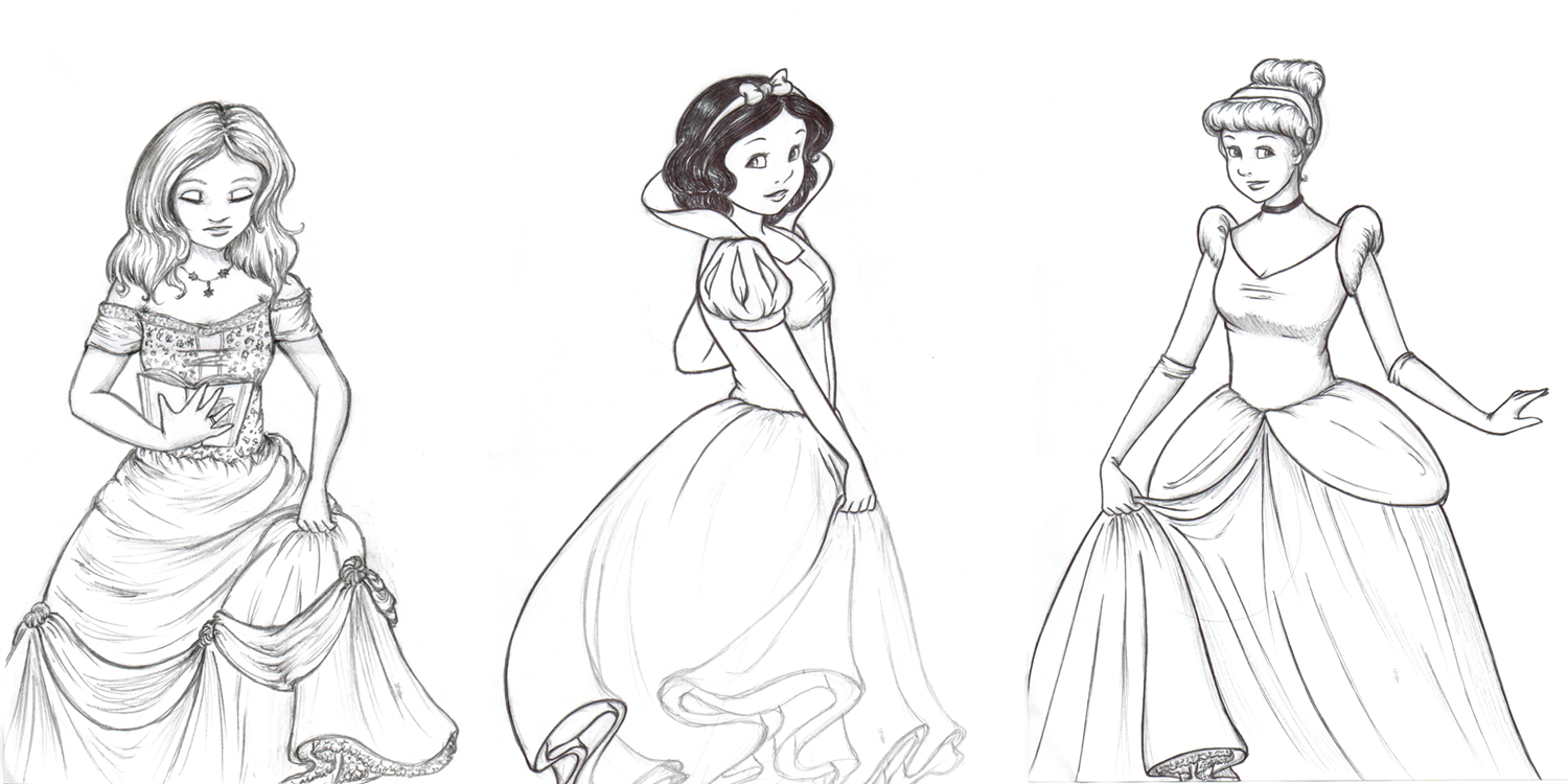 How to draw sales a poofy dress