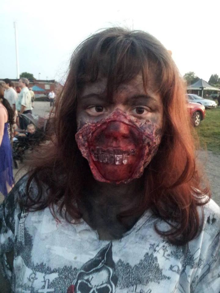 My sister  at zombie fest.