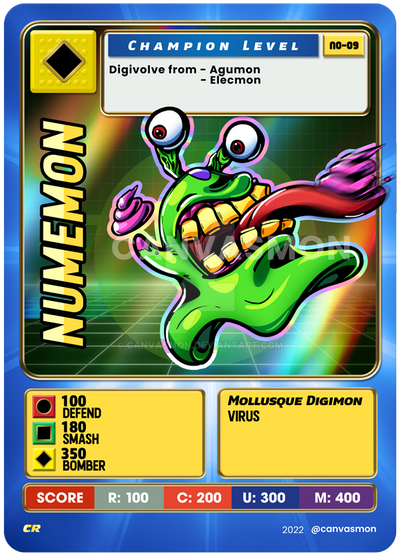 Digimon Card - Numemon by Canvasmon on DeviantArt