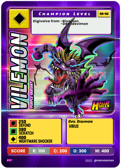 Digimon Card - Vilemon by Canvasmon on DeviantArt