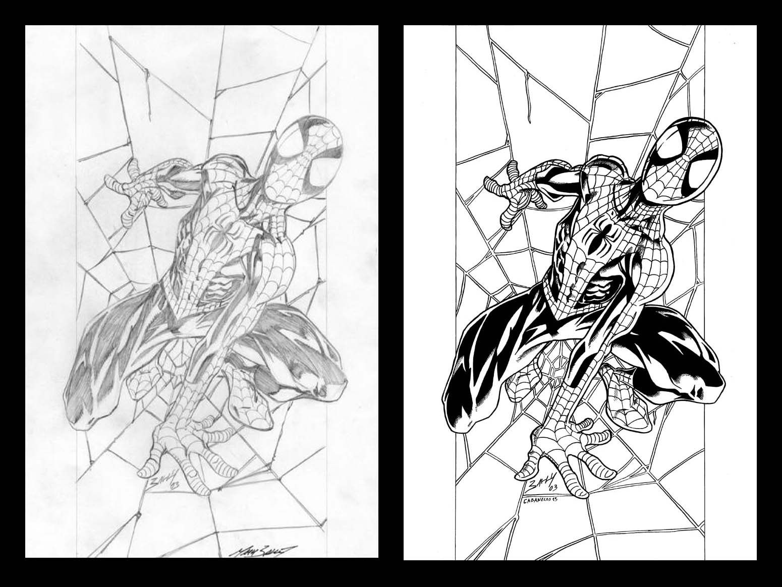 Mark Bagley's Ult. Spidey 41 cover side-to-side