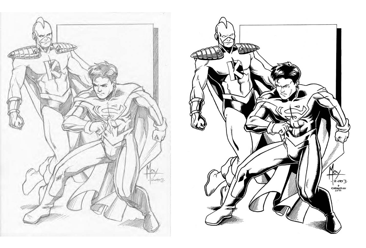 Jeff Moy's Superboy and Kator side-to-side