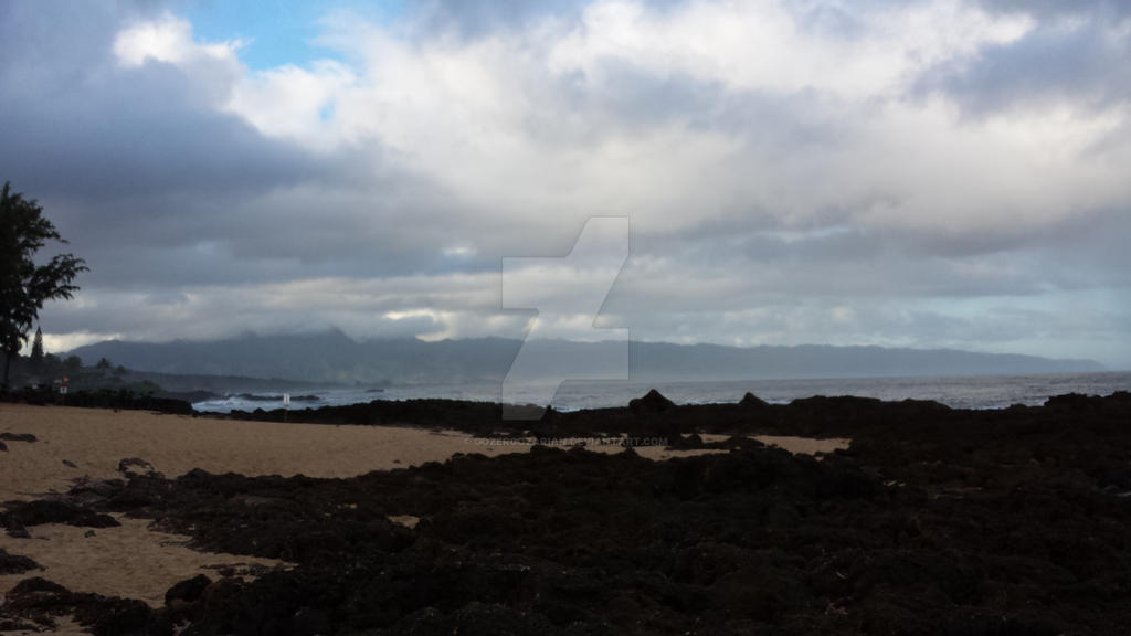 Rain over Waianae mountains