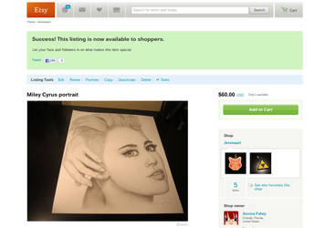 Miley Cyrus (for sale on Etsy now!!) SOLD