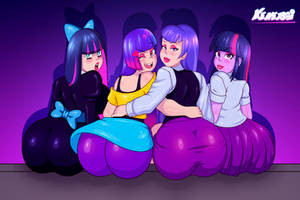 Purple cartoon girls