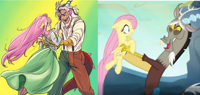 Screencap redraw Reunion of Fluttershy and Discord