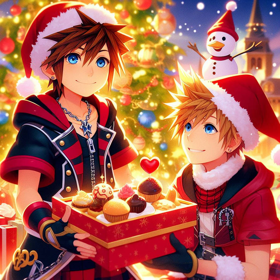 Sora y Roxas os desean una feliz navidad by X-BladeXlll on DeviantArt