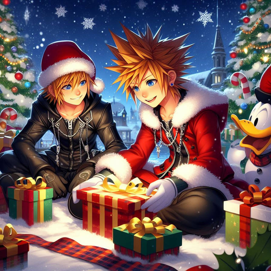 Sora y Roxas abriendo regalos 2 by X-BladeXlll on DeviantArt