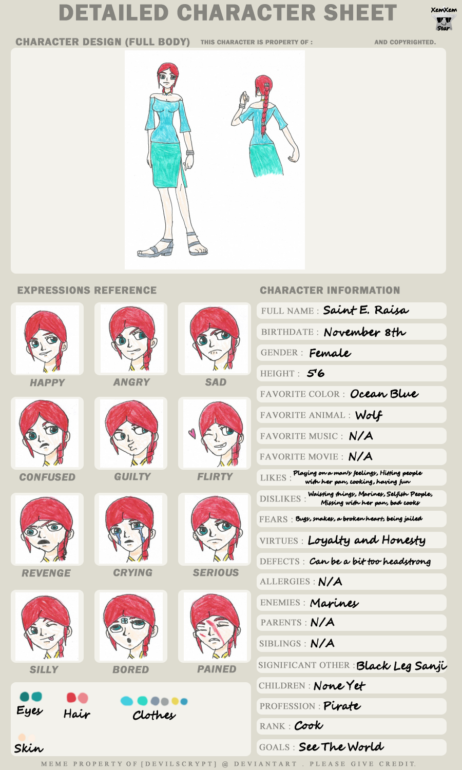 Raisa Character Sheet