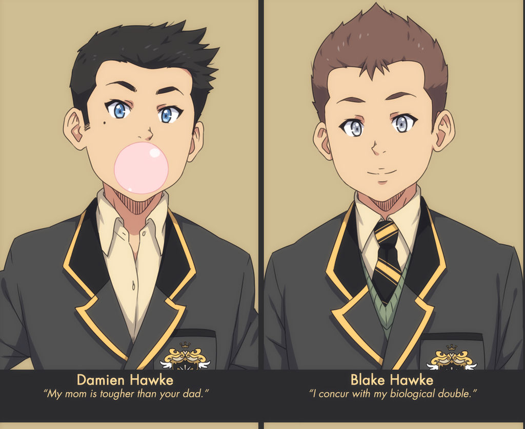 Damien and Blake Hawke: Freshman year